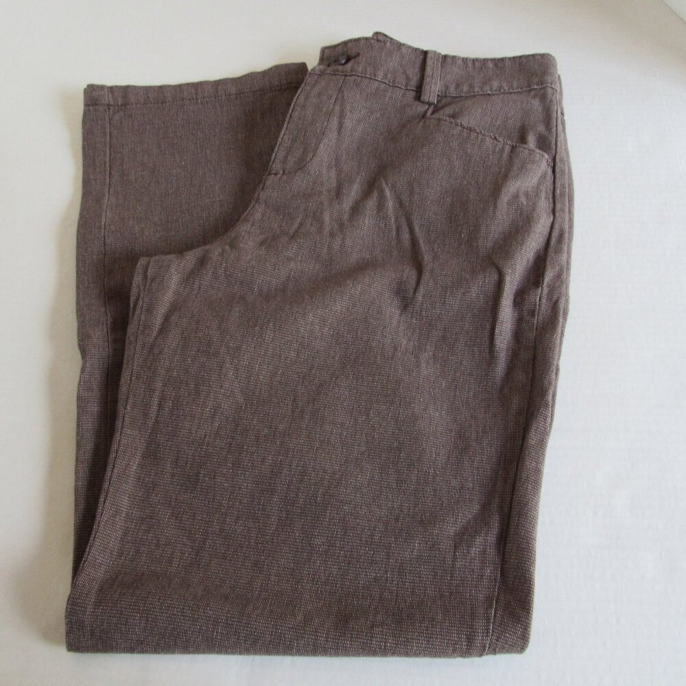 Lee Relaxed Fit High Rise Stretch Casual/Work Pants Brown/Cream Size 8 Medium